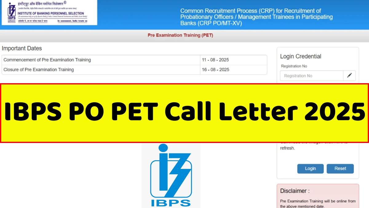 IBPS PO PET Call Letter 2025